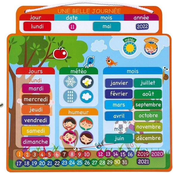 Agenda Magnetique Une Belle Journee - En Bois New Sealed For Age 3+ - Picture 3 of 16